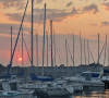 sunset over Gordons Bay harbour