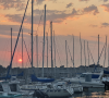 sunset over Gordons Bay harbour